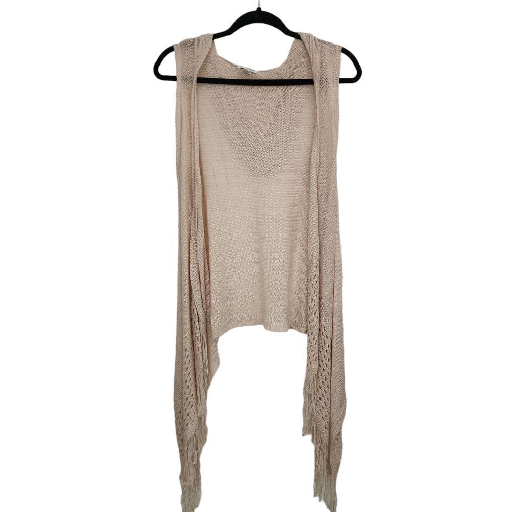 Charming Charlie Open Front Handkerchief Hem Lightweight Hooded Cardigan Small